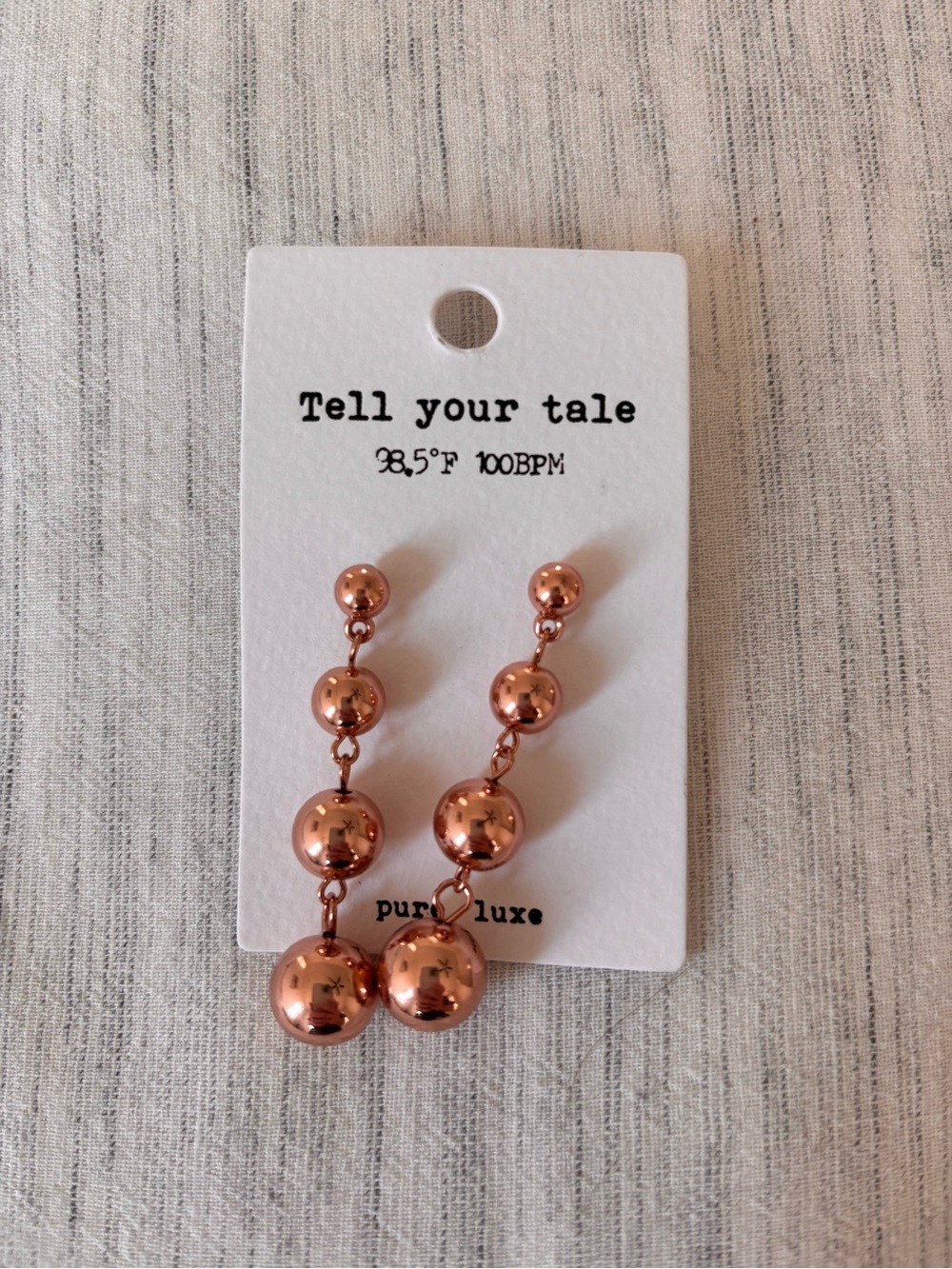 Rose Gold Drop Ball Earrings